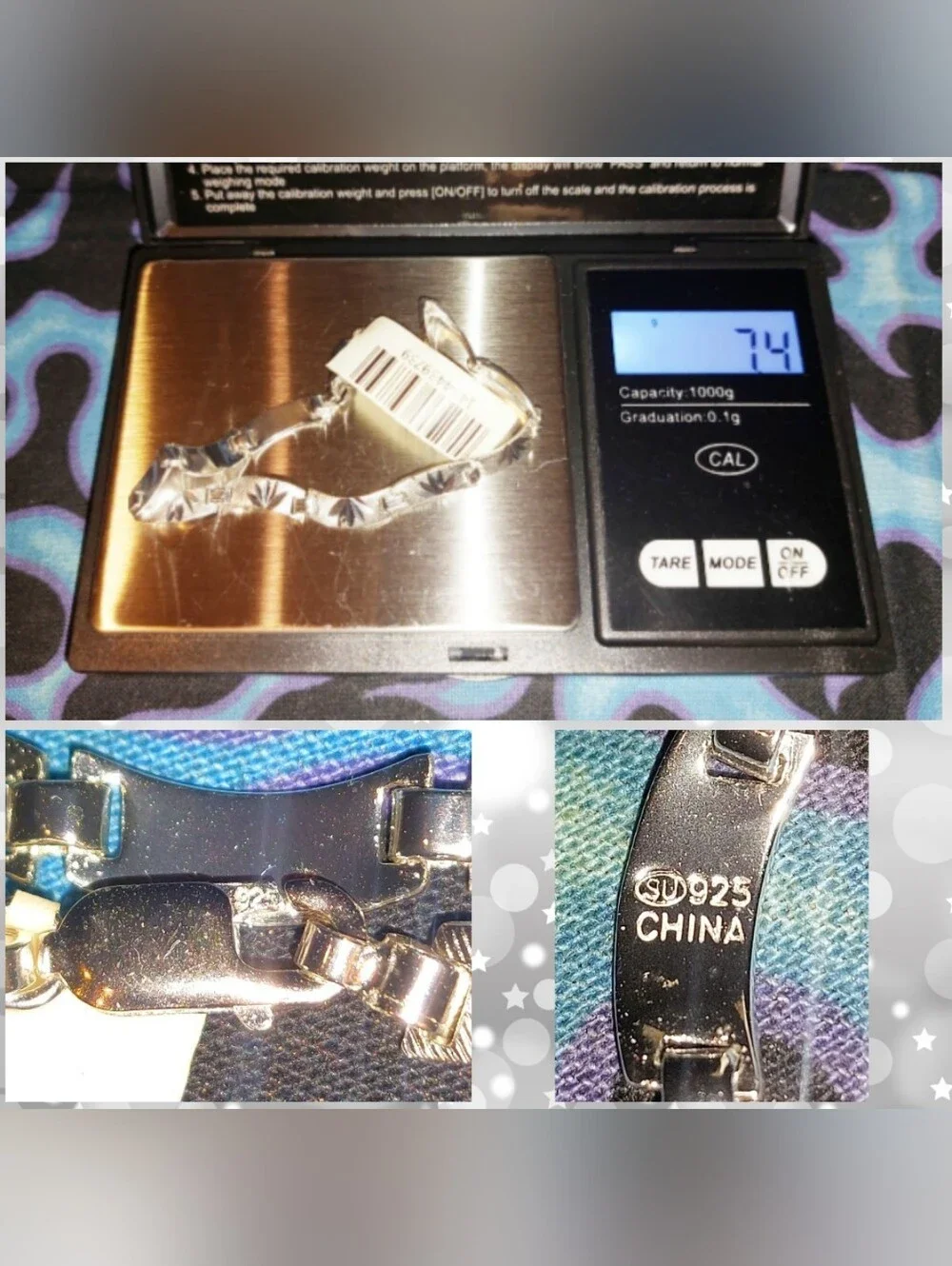 Unbranded Unisex Sterling Silver Curvy w/Etched Design 8